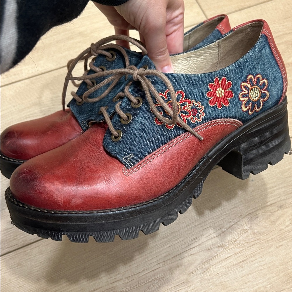 Dromedaris Whimsy Flowers Kiara Lug Sole Oxford Size 39 - Picture 16 of 16